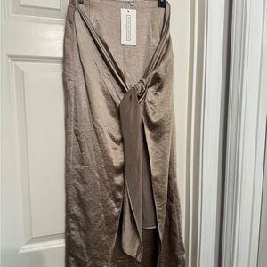 NWT veiled collection satin wrap tie skirt